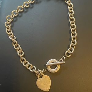 Tiffany & Co. Heart Pendant Collar Toggle Necklace